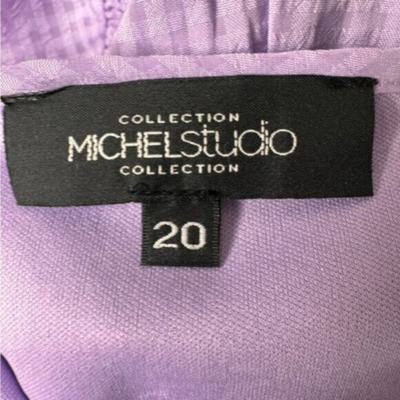 Addition Elle Michel Studio Purple Flutter Sleeves Mini Dress Size 20 Feminine - Picture 12 of 14